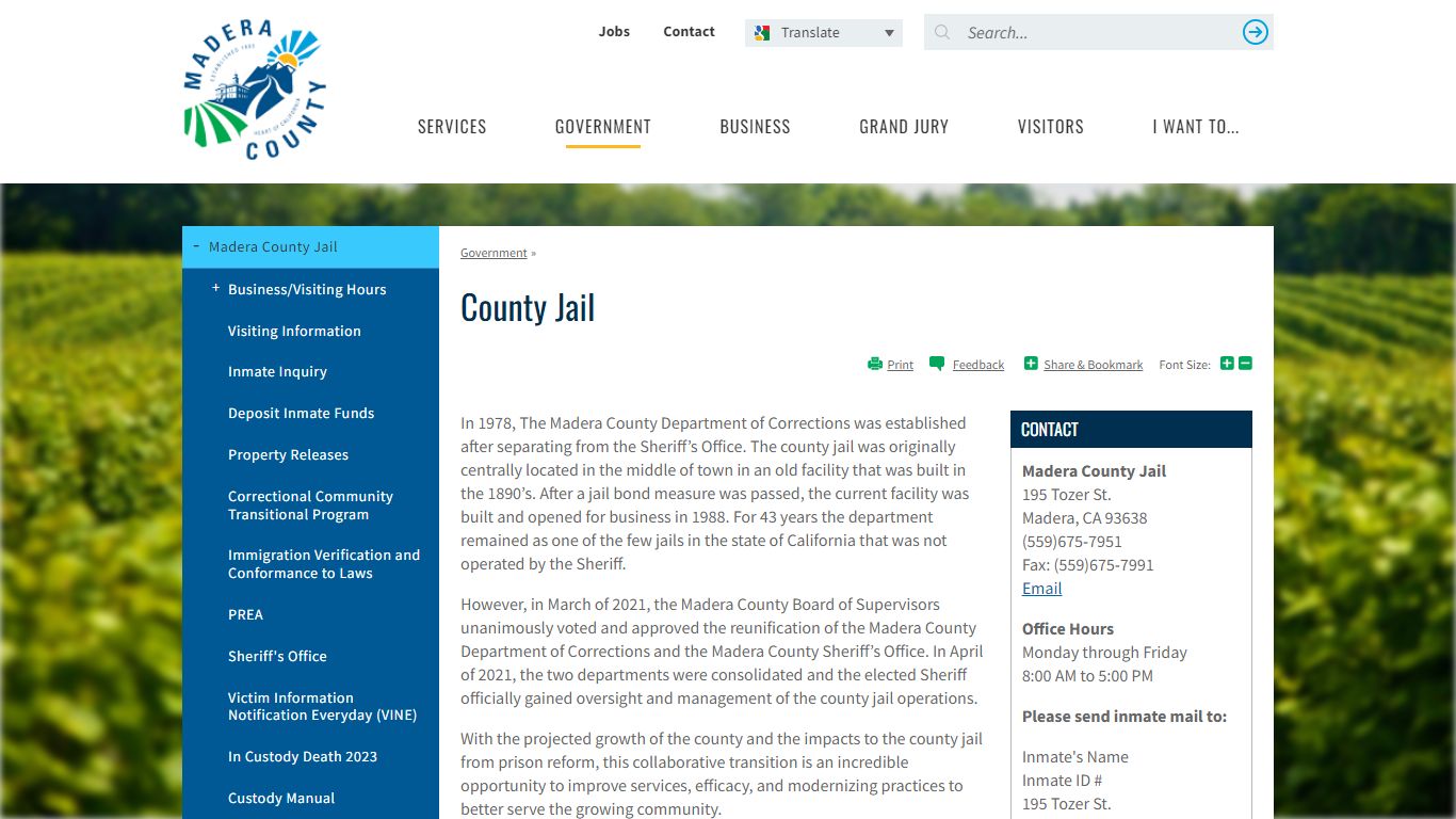 County Jail | Madera County